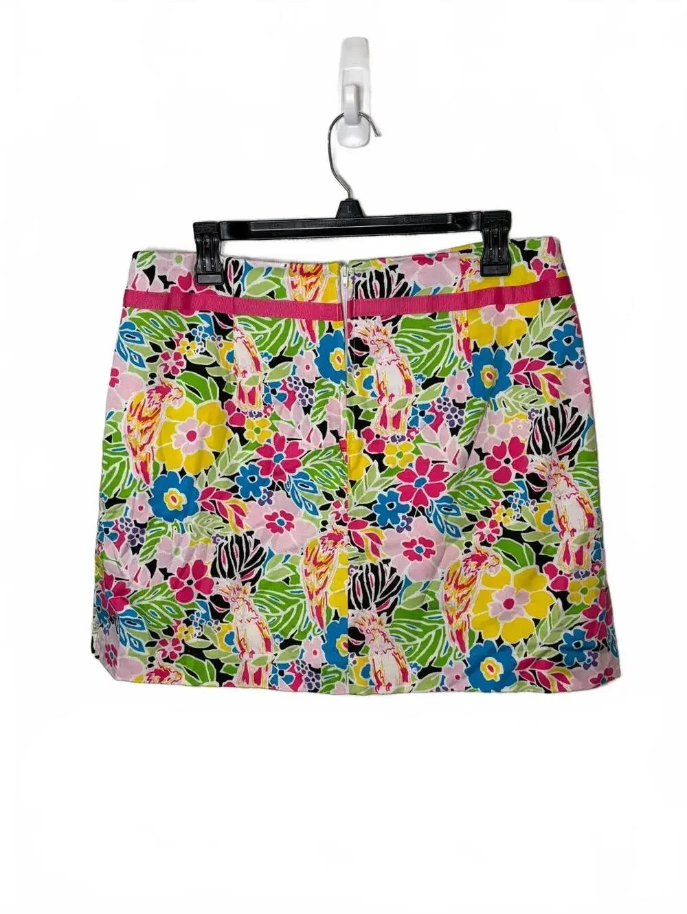 Bamboo Traders Womens Size 12 Tropical Floral Parrot Skort Pink Green